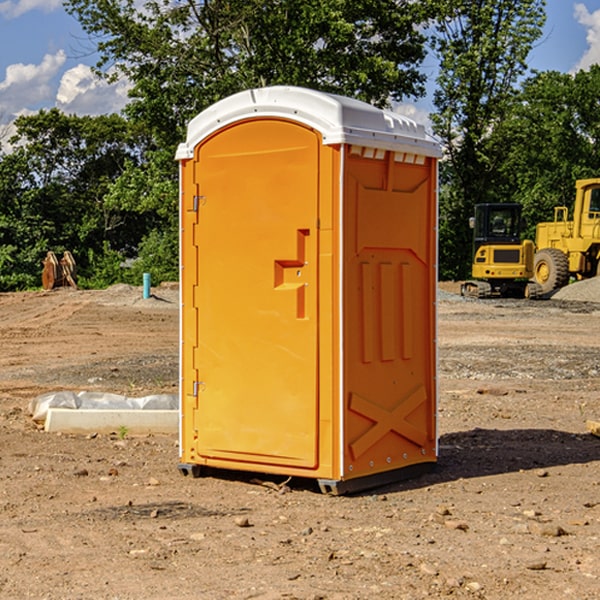 how often are the porta potties cleaned and serviced during a rental period in Lostant